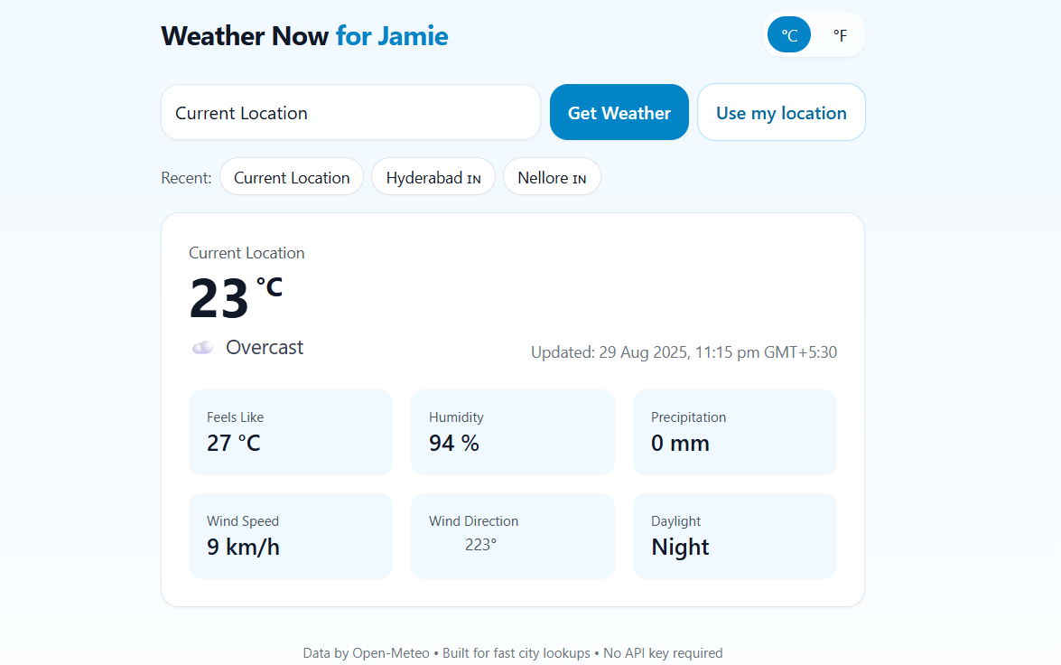 Weather Now App